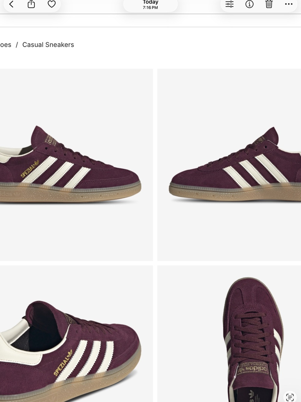 Adidas Spezial Suede Sneakers - Maroon & White